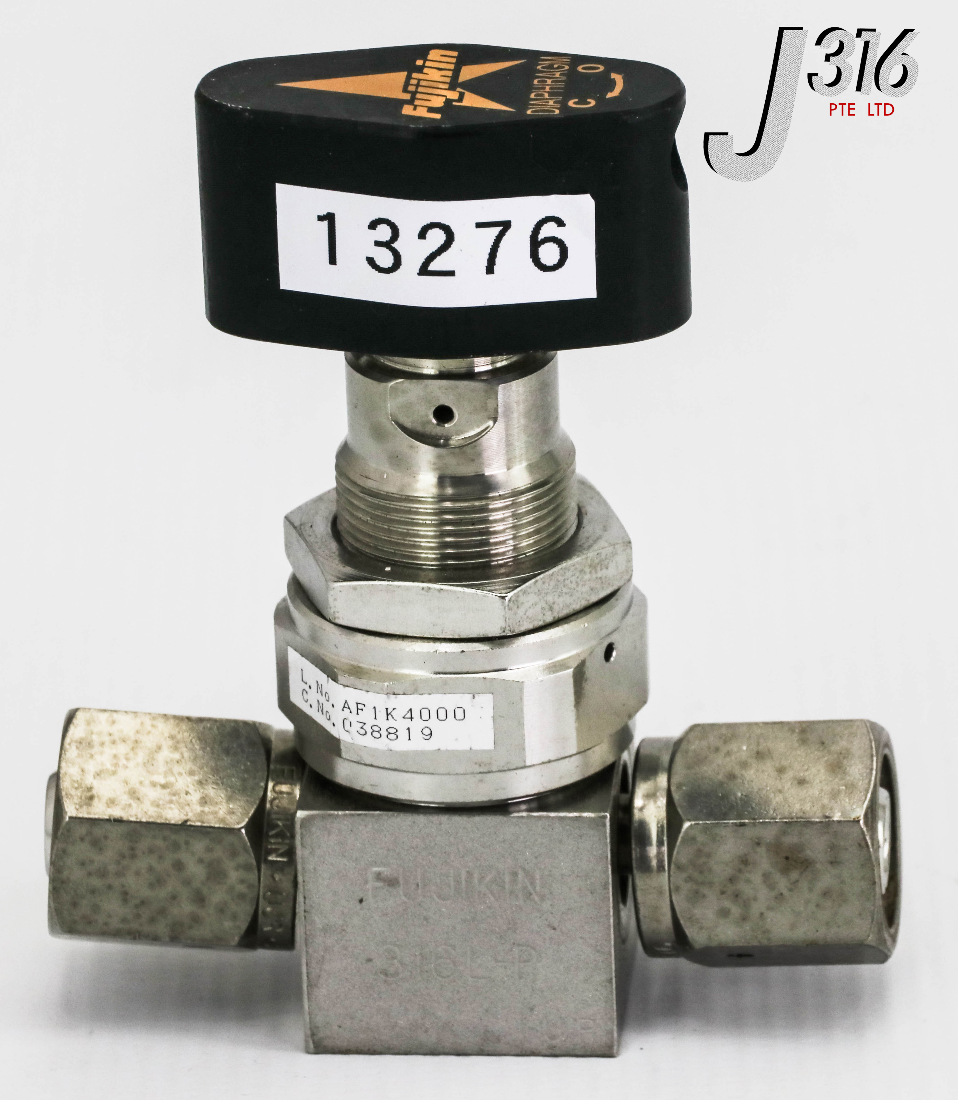 (てぃん) 13276 FUJIKIN MANUAL DIAPHRAGM VALVE, 1/4